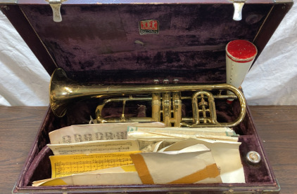 Vintage Conn Trumpet W/ Sheet Music