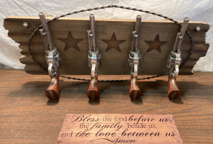 Revolver Rustic Wall Decor & Medal Sign