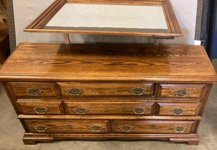8 Drawer Wood Dresser w/ Mirror