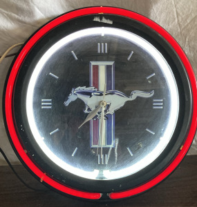 Neon Mustang Clock -Work!