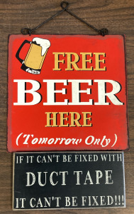 Medal & Wood Sign