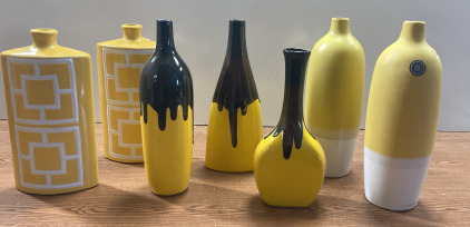 Hand Painted Yellow Vases