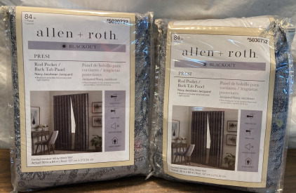Allen+Roth 84in Black Out Curtains (2Panels)