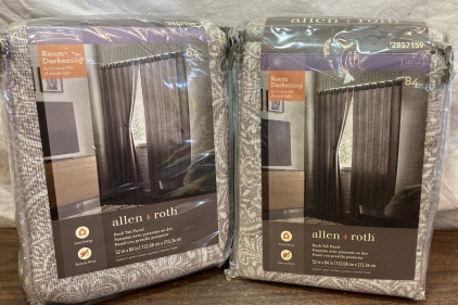 Allen+Roth 84in Room Darkening Curtains-2Panels
