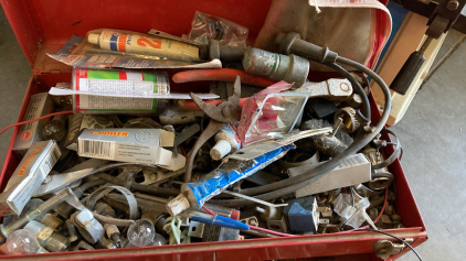 Tool Box Filled with Tools & Hardware