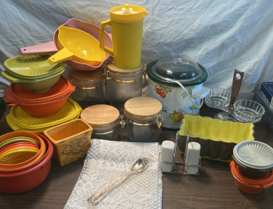 Midcentury Kitchenware- Tupperware, Storage Containers, Bread Pan & More