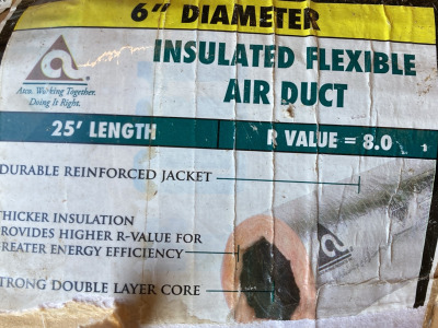 Insulated Flexible Air Duct 6&rdquo; Diameter