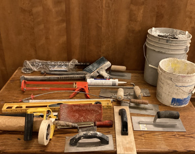 2 Buckets W Various Tools, Scrapers, Sanders & More
