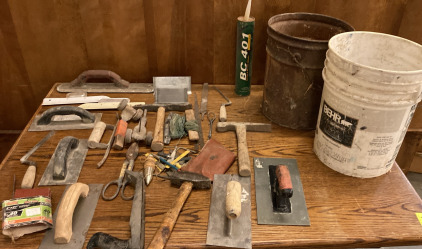 2 Buckets Of Various Tools- Scrapers, Hammers & More