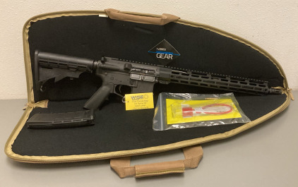 Wise Arms LLC Model WA-15B 5.56/.223 Multi-Cal 16" MLOK AR Style Rifle With Canvas Bag, Magazine, Lock And Manual. 3 Round Test Fired, Spent Rounds Included.&mdash;WA-B11434