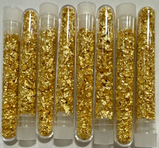 (8) Vials Of Gold Leaf Flakes