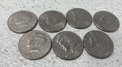 (7) 1990-1999 Kennedy Half Dollars