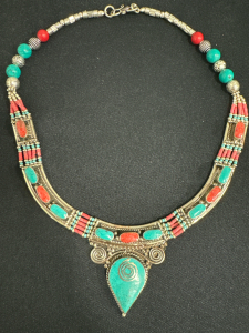Turquoise & Coral Gemstone Necklace