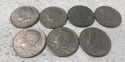 (7) Various 1970-1979 Kennedy Half Dollars