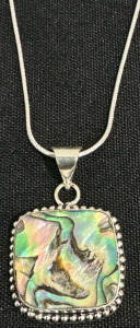 Abalone Shell Tibetan Silver .925 Sterling Silver Necklace