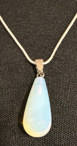Opal Gemstone Waterdrop .925 Sterling Silver Necklace