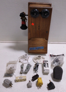 Antique Telephone w/ Radio Inside & Household Electrical Outlets & Switches