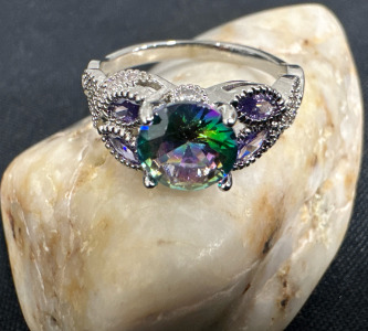 Rainbow Mystic Topaz Ring (Size 10)