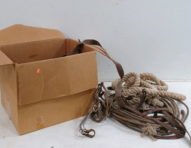(1) Box Of Horse Leads & Ropes and More!