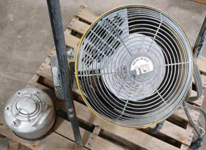 (1) Industrial Heat Wave Heater w/ Wheels (1) Air Pressure Cannister