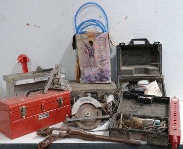 (2) Power Saws (1) Western Auto Toolbox (1) Joiner Machine (1) Router Table (1) Power Flo Roller Painting System and More!!