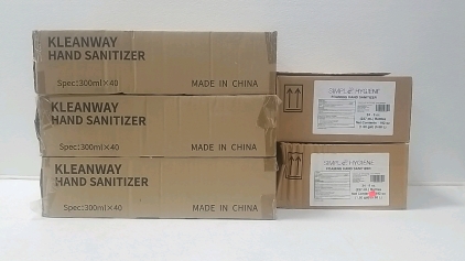(3) Large boxes of Kleanway Hand Sanitizer (2) Boxes of Foaming Hand Sanitizer