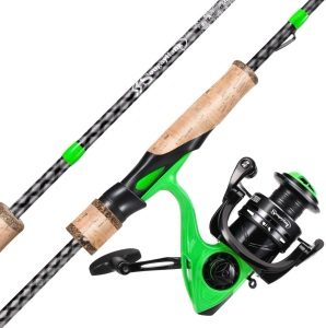 (1) 7&rsquo; Sougayilang Fishing Rod Combo, Fast Action 2 Pieces Fishing Pole with Spinning Reel (Green)