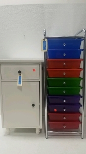 White Nightstand, Color Drawers
