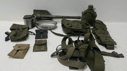 Old Vintage Vietnam U.S. Equipment, Bags, and Belts.