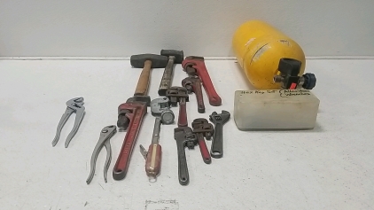 Scuba Oxygen Tank w/ assortment of Tools