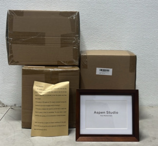 (4) Boxes Of ApenStudio Photo Urn Walnut Wood