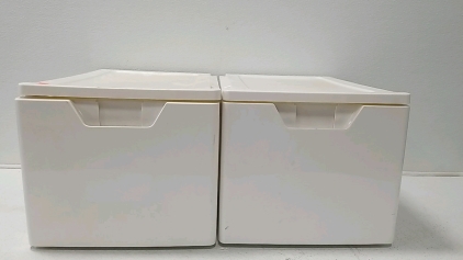 (2) White Stacking File Drawers
