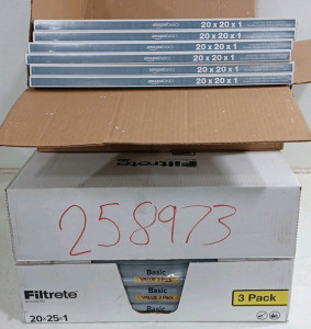 (1) Filtrete 6 - 3-Packs of 20x25x1 Filters (6) Amazon Basics 20x20x1