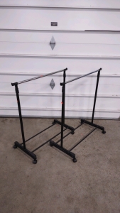 (2) Black Adjustable Rolling Clothes Drying Rack