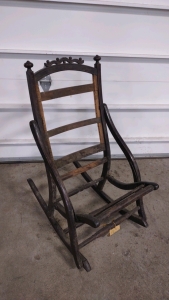 Foldable (Black) Wooden Rocking Chair w/ No Cushion