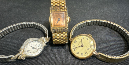 (3) Vintsge Ladies Watches: Nastrix, Benrus & Croton
