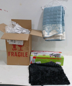 (1) Automatic Fructose Dispenser (1) Tie & Belt Organizer (1) End of Mattress Cover Fabric (2) Black Rose Place Mat