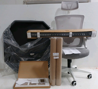 (1) NeoChair Rolling Office/Gaming Chair - White (1) Learn Through PLAYtrays - Multiple Uses (1) 36W 5000K LED Wall Washer Light and More!
