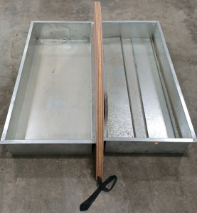 (2) Galvanized Boxes 48 5/8" x 22 1/8" (1) Felt Board - Round Table Top