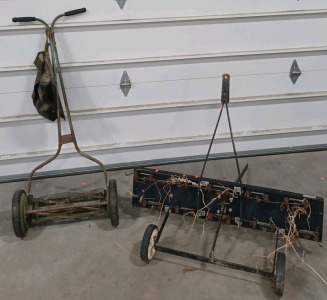 (1) Craftsman Grass Thatcher (1) 5-Blade Rotary Lawn Mower