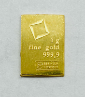 1g Fine Gold 999,9 Valcambi Suisse Bar