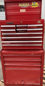 Homak tool box (26”x18”13.5” top box) (26”x18”x26”” Bottom Box)