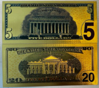 Gold US Banknote Set - 3