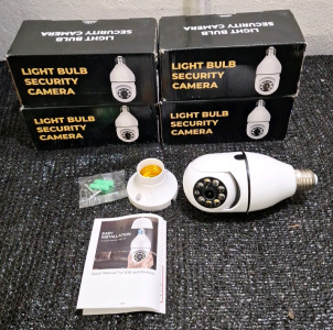 (4) Light Bulb Security Cameras