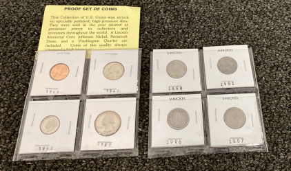 (4) Victory Nickels And (4) Old Proof Coins