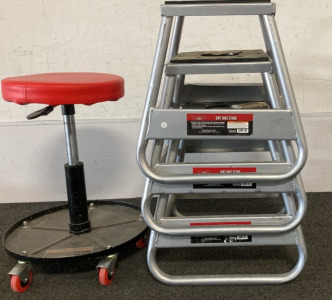 Dirt Bike Stands (3), Rolling Mechanics Stool