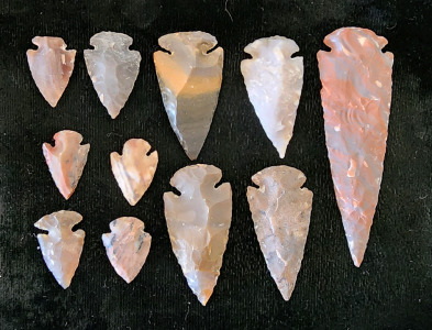 (11) Assorted Sized Arrowheads/Spearpoints