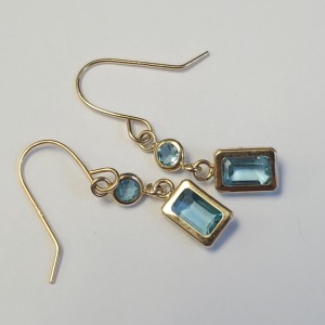 $300 10K Blue Topaz Earrings