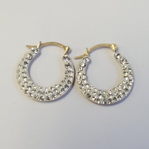 $250 10K Cz Hoop Earrings
