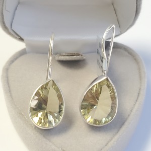 $200 Silver Lemon Quartz Earrings